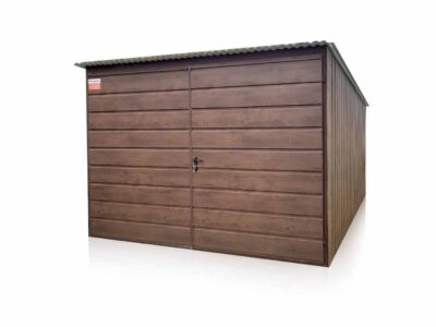 Garaz 3 x 5 m zadní spád, dvoukřídlá vrata široký panel Ořech