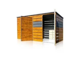 Gartenhaus 4x2m mit Schuppen | Goldeiche & Graphit | Eurostal