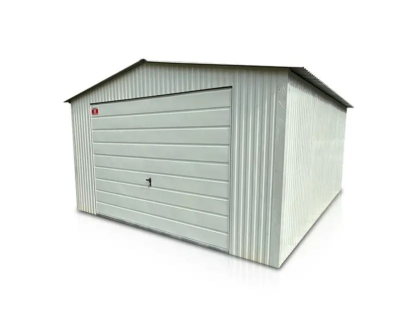 Blechgarage 4x5m Satteldach | Reinweiß RAL 9010 | Eurostal